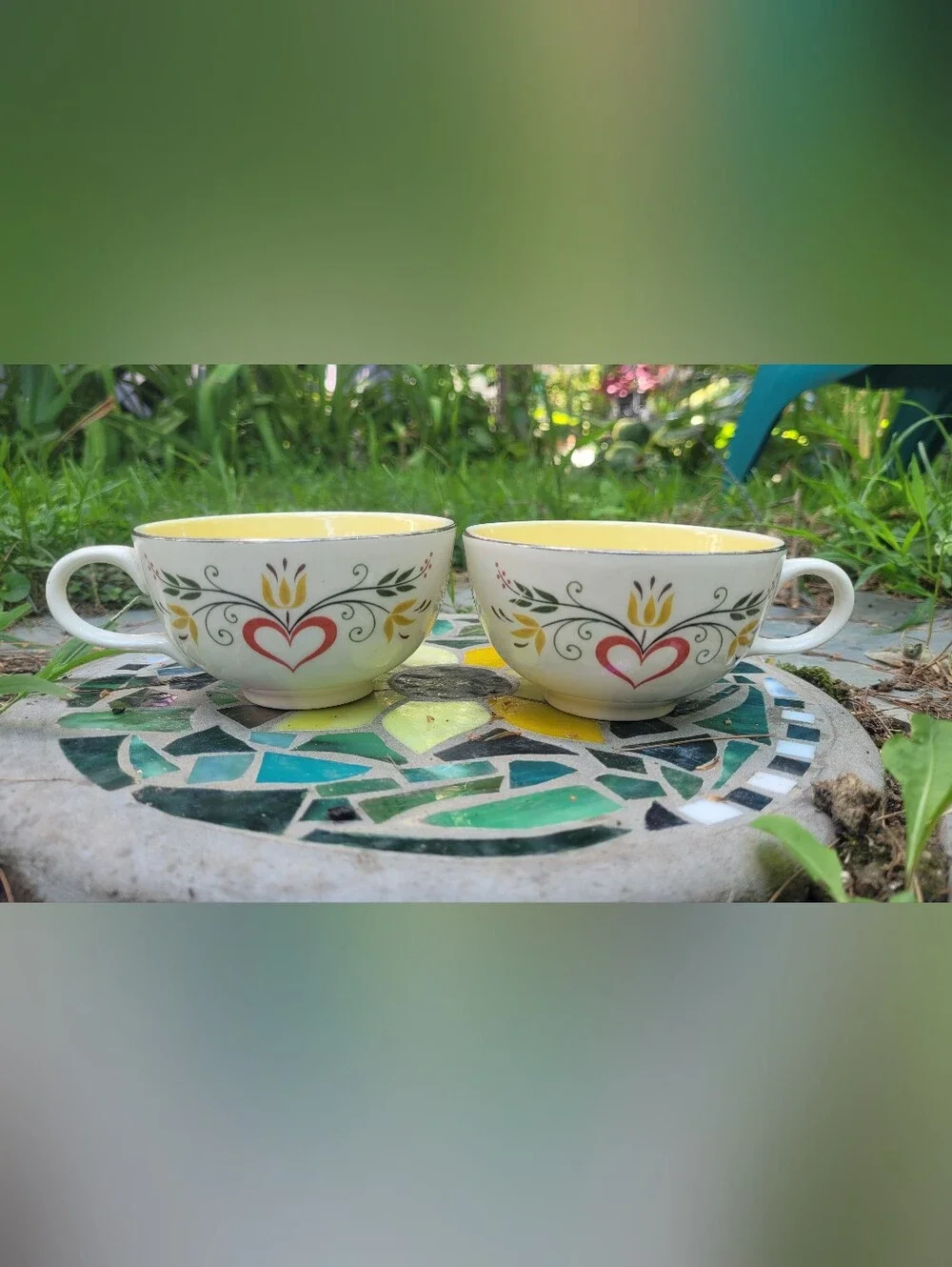 Dutch Farmer Tea Cups & Saucer Plate Set Farmhouse Farmers Wife Cottagecore